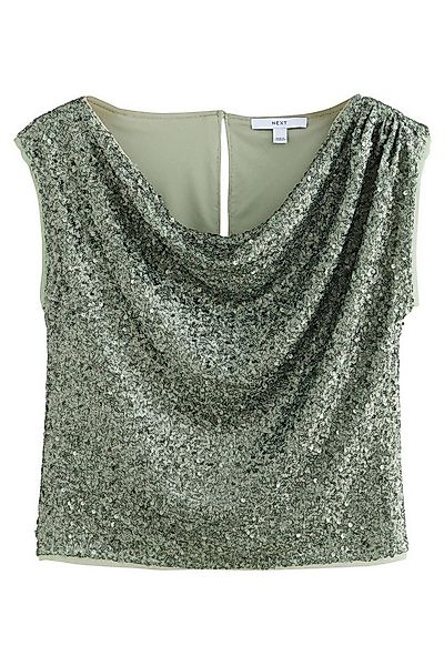 Next Blusentop Ärmelloses, drapiertes Paillettenoberteil (1-tlg) günstig online kaufen