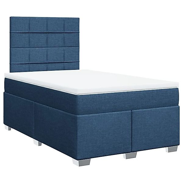 vidaXL Boxspringbett mit Matratze Blau 120x200 cm Stoff 3292761 günstig online kaufen