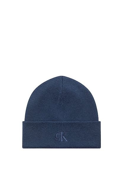 Calvin Klein Strickmütze CK FINE RIB BEANIE mit Markenlogo günstig online kaufen