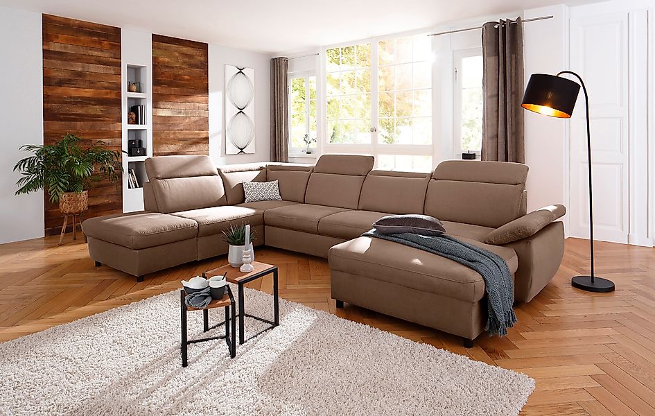 Home affaire Wohnlandschaft »Mauritius U-Form« mit Kopfteil- und Armlehnver günstig online kaufen