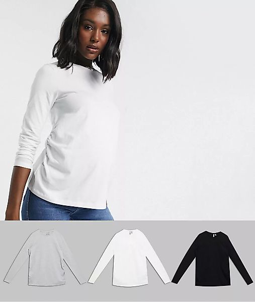 ASOS DESIGN Maternity – Ultimate – Langärmlige Shirts aus Bio-Baumwolle mit günstig online kaufen
