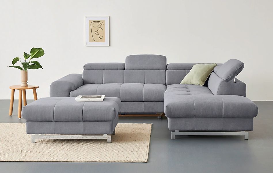 COTTA Ecksofa "Chef L-Form" mit Kopfteilverstellung, edle Metallkufen, wahl günstig online kaufen
