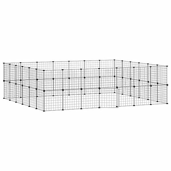 vidaXL 52-Tlg Haustierkäfig mit Tür Schwarz 35x35 cm Stahl Modell 3 günstig online kaufen