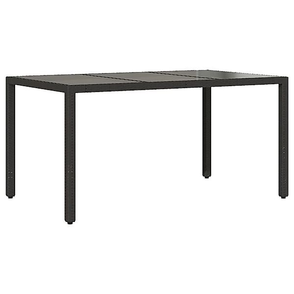 vidaXL Gartentisch Gartentisch mit Glasplatte Schwarz günstig online kaufen