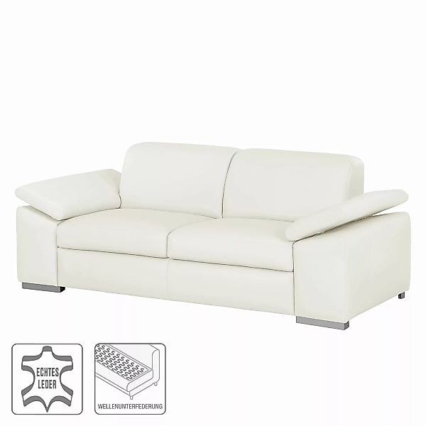 home24 Fredriks Sofa Termon III 2-Sitzer Weiß Echtleder 204x82x90 cm (BxHxT günstig online kaufen