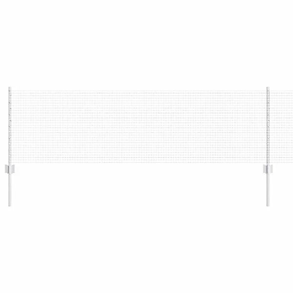 vidaXL Zaun mit Pfosten Silber 0,6 x 100 m Stahl 3336422 günstig online kaufen