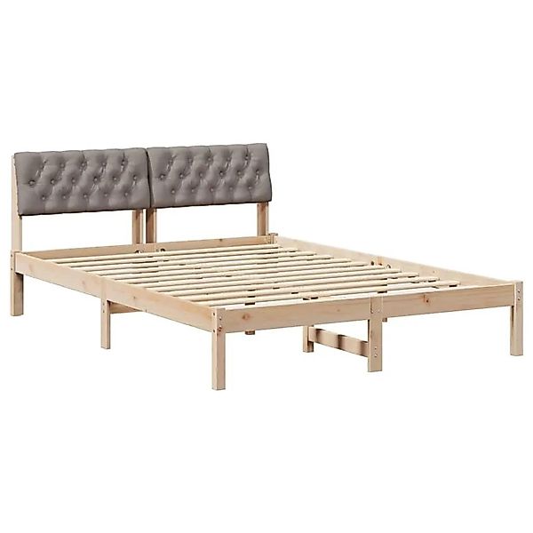 vidaXL Bettgestell Braun und Taupe 150 x 200 cm Massivholz Kiefer 878602 günstig online kaufen