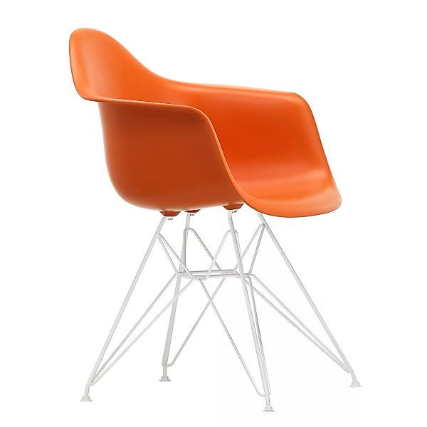 Vitra - Eames Plastic Armchair DAR Gestell weiß - rostiges orange/Sitzschal günstig online kaufen