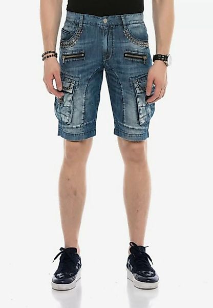 Cipo & Baxx Shorts mit Nieten und Cargotaschen günstig online kaufen