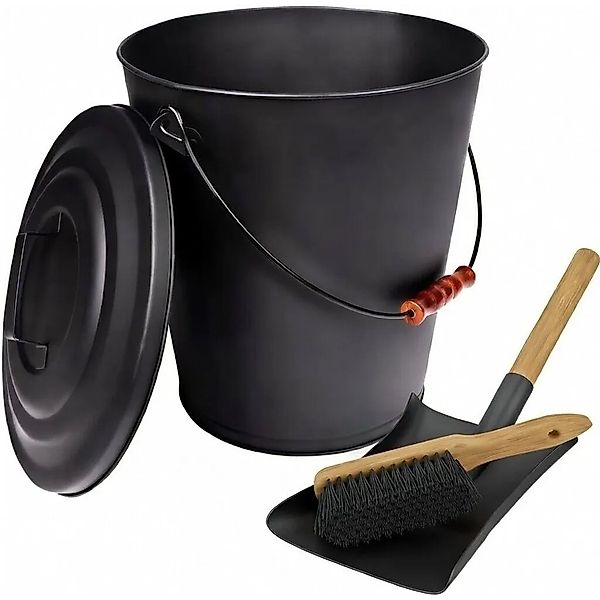 BLACK OAK Ascheeimer SANTORINI 25L mit Deckel, Schaufel und Handfeger – Gro günstig online kaufen