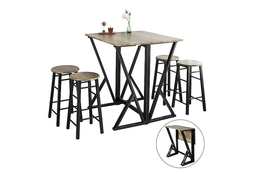 SoBuy Essgruppe OGT24, (5-tlg), Essgruppe Esstisch mit 4 Stühlen Klapptisch günstig online kaufen