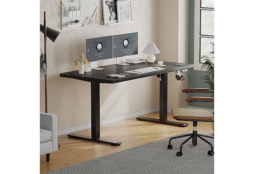 Furnicopia Schreibtisch Höhenverstellbarer mit USB-Ladefunktion und Wecker- günstig online kaufen