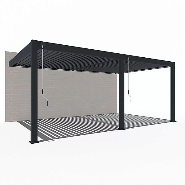 Weide Deluxe Plus Aluminium Pavillon 4 x 6 M Anthrazit Wandpergola günstig online kaufen