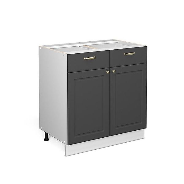 Vicco Unterschrank Fame-Line, Anthrazit-Gold/Weiß, 80 cm, AP Eiche günstig online kaufen