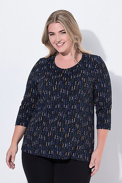 Ulla Popken Longshirt Shirt A-Linie Rundhalsausschnitt 3/4-Arm günstig online kaufen