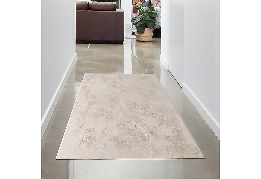 Carpetia Teppich Teppich creme Hasenfell-Optik elegant weich mit feinem Sch günstig online kaufen