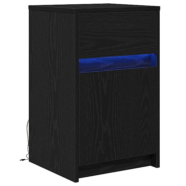 vidaXL Nachttisch LED Nachttisch Schwarze Eiche günstig online kaufen