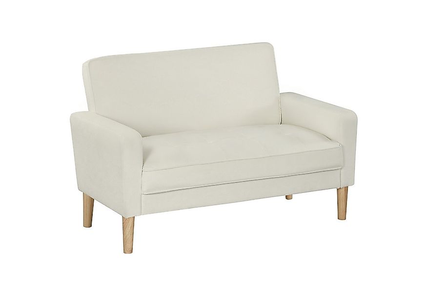 HOMCOM 2-Sitzer Sofa 130 cm Kleine Couch Polstersofa mit Armlehne, Samtopti günstig online kaufen