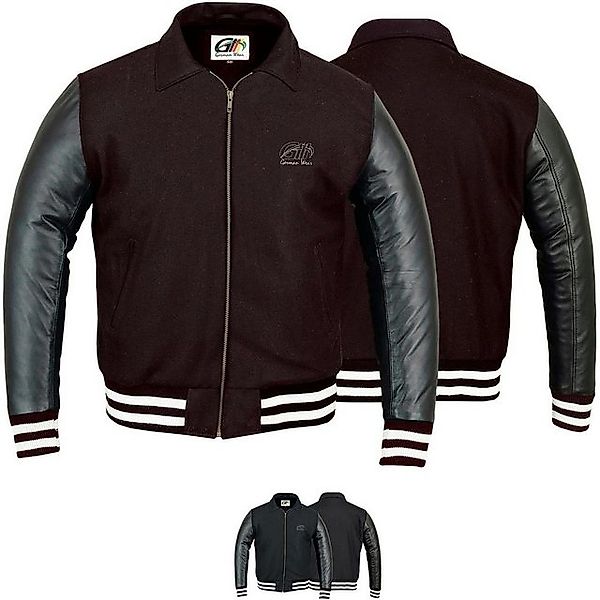 German Wear Collegejacke CJ003 Collegejacke Blouson Wolljacke Lederärmel günstig online kaufen