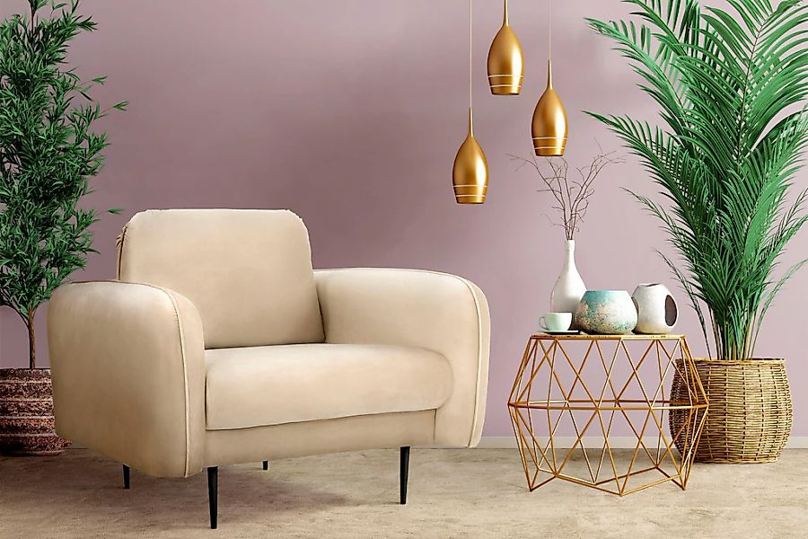 Home affaire Sessel "Skidi" mit losem Rückenkissen und Keder oben auf der A günstig online kaufen