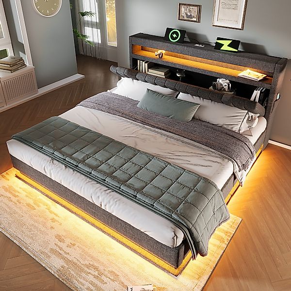 HAUSS SPOLE Polsterbett 140x200 mit USB- günstig online kaufen