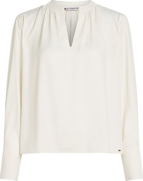 Tommy Hilfiger Langarmbluse SOFT VIS V NECK LS BLOUSE mit Raffungen günstig online kaufen