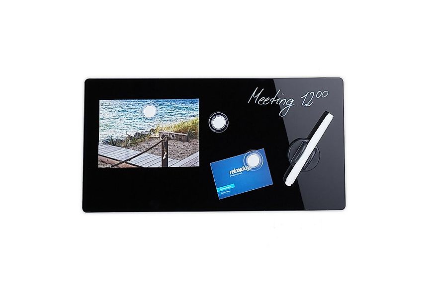 relaxdays Magnettafel Schwarze Magnettafel aus Glas, 20 x 40 cm günstig online kaufen
