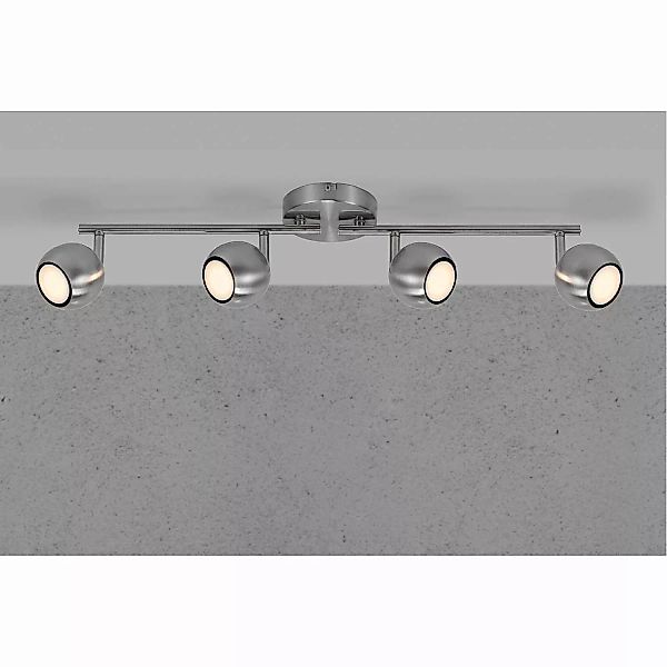 home24 Nordlux LED-Deckenleuchte Chicago Modern Stahl Silber 12x17x14 cm (B günstig online kaufen