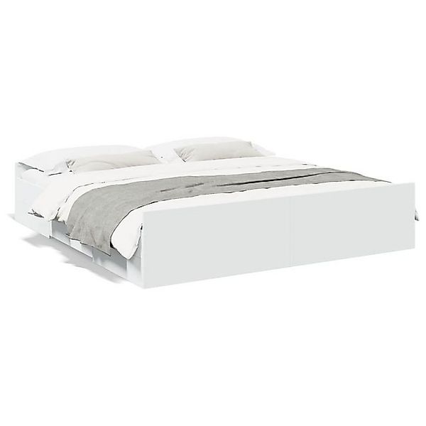 vidaXL Bettgestell, Bettrahmen mit Schubladen Braun Eichen-Optik 200x200 cm günstig online kaufen