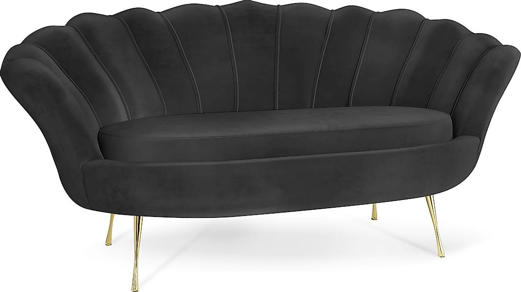 WFL GROUP Sofa Muschel, Samt 2-Sitzer günstig online kaufen