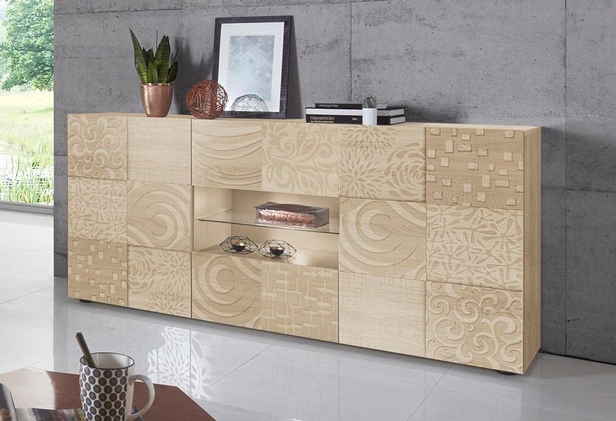 INOSIGN Sideboard "Miro" Breite 181 cm mit dekorativem Siebdruck günstig online kaufen