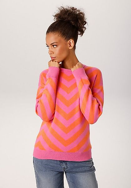 Aniston CASUAL Strickpullover im trendfarbenem Zick-Zack-Muster - NEUE KOLL günstig online kaufen