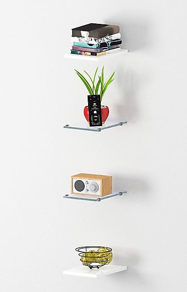 freiraum Wandboard Benevent, 4-teilig, (4-teilig) in Weiß Hochglanz - 20x16 günstig online kaufen