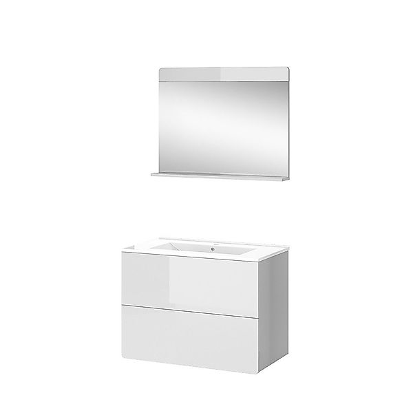Vicco Badmöbel-Set Izan, Weiß Hochglanz, 3 günstig online kaufen