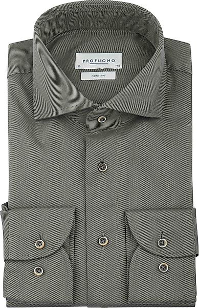 Profuomo Twill Hemd Dunkelgrün - Größe 38 günstig online kaufen