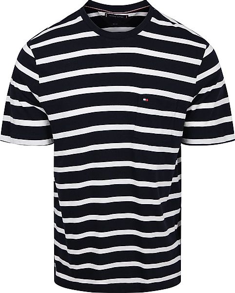 Tommy Hilfiger T-Shirt Streifen Dunkelblau - Größe XL günstig online kaufen