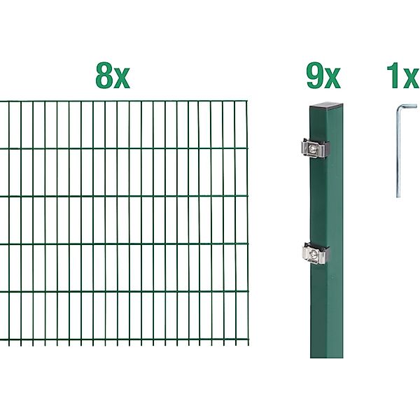 Alberts Doppelstabmattenzaun Grundset, (Set), Höhe: 80-160 günstig online kaufen