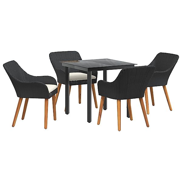 vidaXL 5-Teiliges Garten Essset Schwarzes Poly-Rattan 3261671 günstig online kaufen