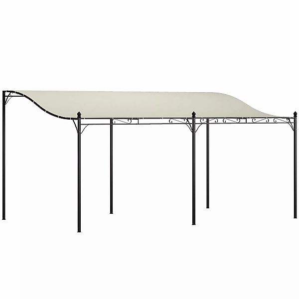 Outsunny Anbaupavillon Pergola mit Dach, Wasserabweisend Pavillon Vordach, günstig online kaufen