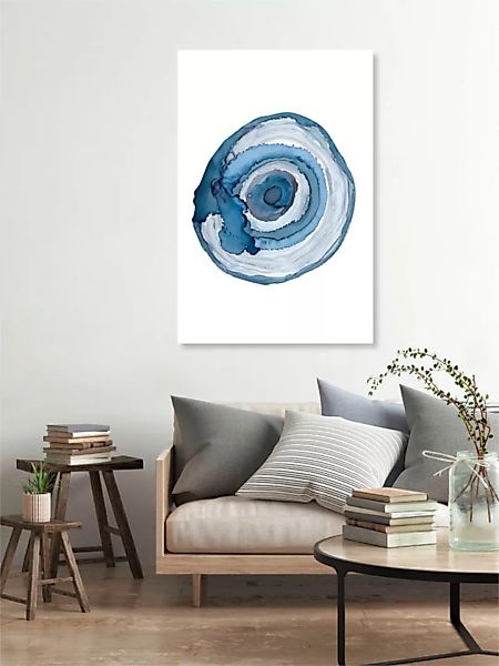 Poster / Leinwandbild - Blue Agate Painting günstig online kaufen