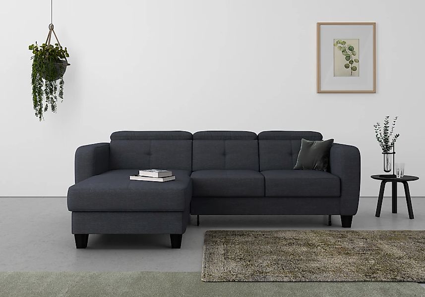 sit&more Ecksofa "Belluci L-Form" inklusive Federkern, wahlweise mit Bettfu günstig online kaufen