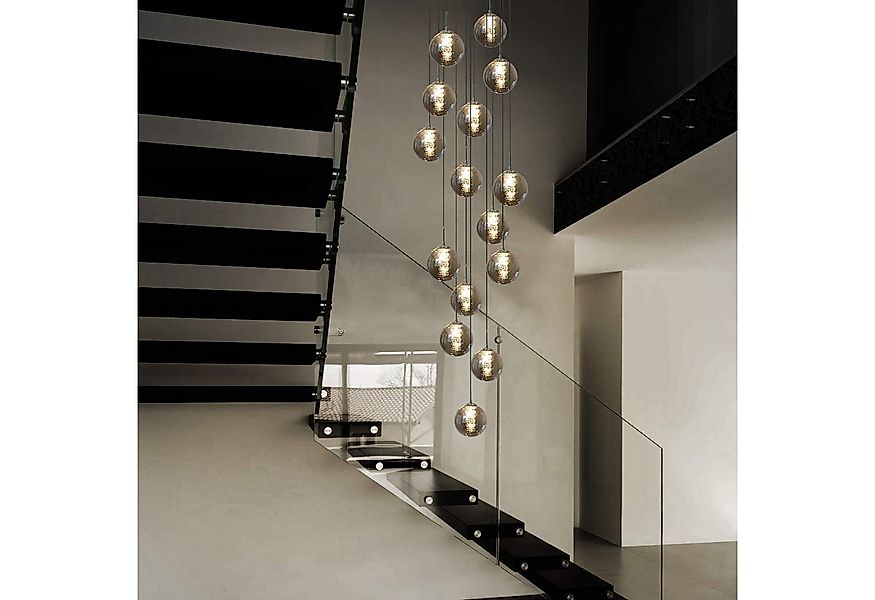 ZMH Pendelleuchte LED Höhenverstellbar Kronleuchter Glas Wohnzimmerlampe, L günstig online kaufen