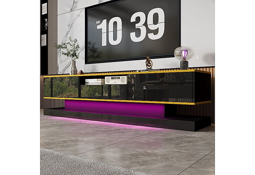 Merax Lowboard hochglanz TV-Schrank mit LED-Beleuchtung (180*38*45cm, 1 St) günstig online kaufen
