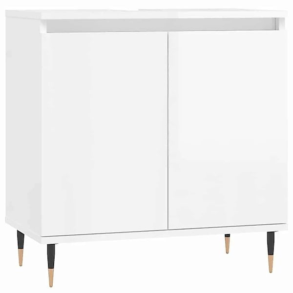 vidaXL Badschrank Hochglanz-Weiß 58x33x60 cm Holzwerkstoff 831574 günstig online kaufen