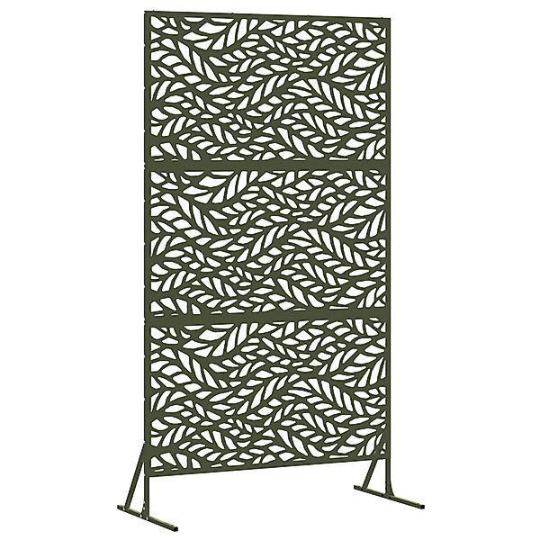 vidaXL Gartenzaun Metallzaun-Element Olivgrün Pulverbeschichteter Stahl günstig online kaufen