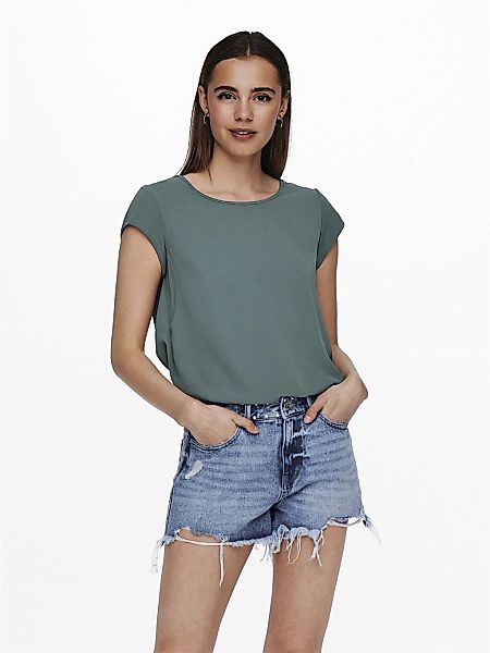 ONLY Blusenshirt Einfarbige Kurzarm Oberteil ONLVIC günstig online kaufen