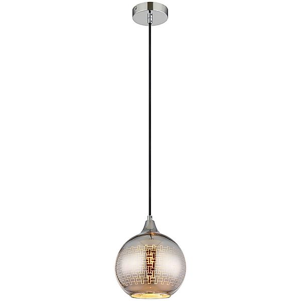 GLOBO Pendelleuchte LOURDES 16053 weiß Chrom Metall H/D: ca. 131x25 cm E27 günstig online kaufen