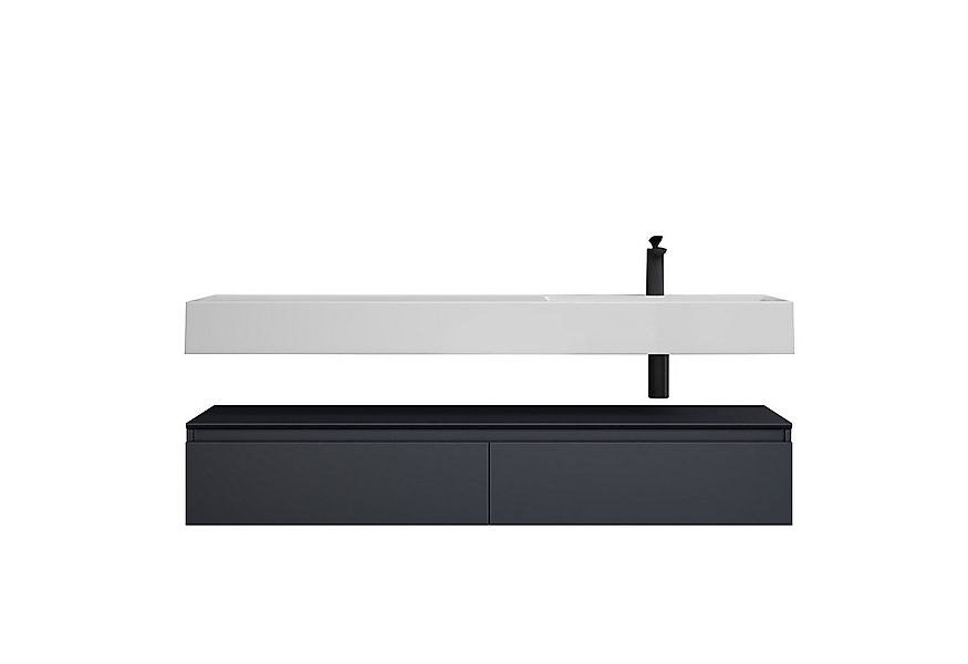 doporro Badmöbel-Set Waschtisch mit Unterschrank 150cm Mineraglguss Waschbe günstig online kaufen