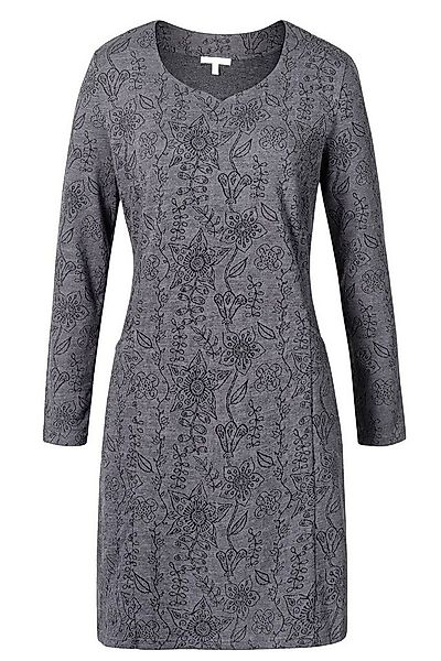 Himalaya Clothing Jerseykleid Feines Kleid Damen langarm mit Jacquard-Muste günstig online kaufen