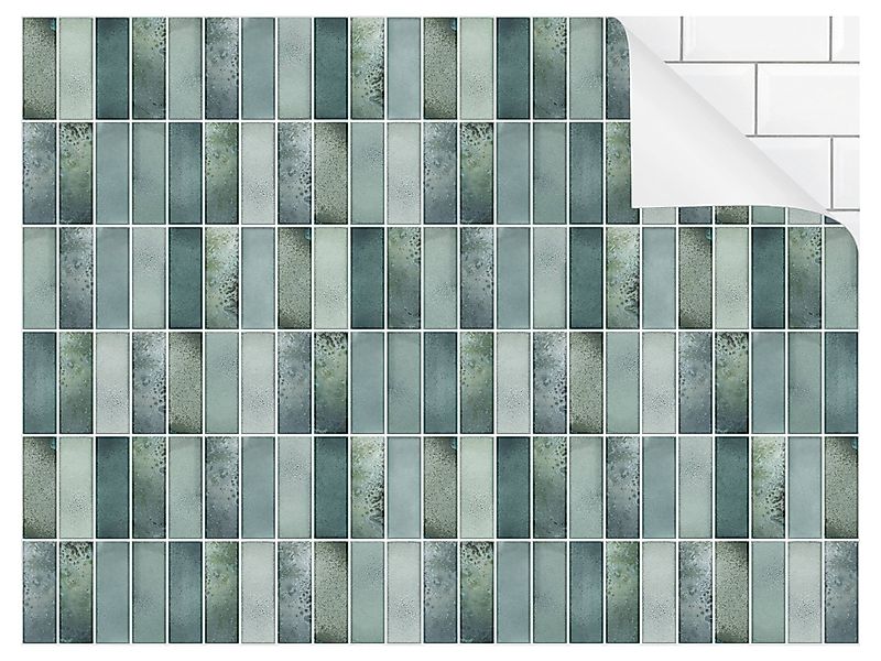 Bilderdepot24 Badrückwand grün fugenlose Wandverkleidung Bad günstig online kaufen